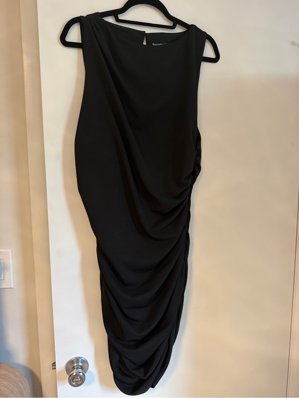 Abercrombie & Fitch Black Draped Sleeveless Mini Dress